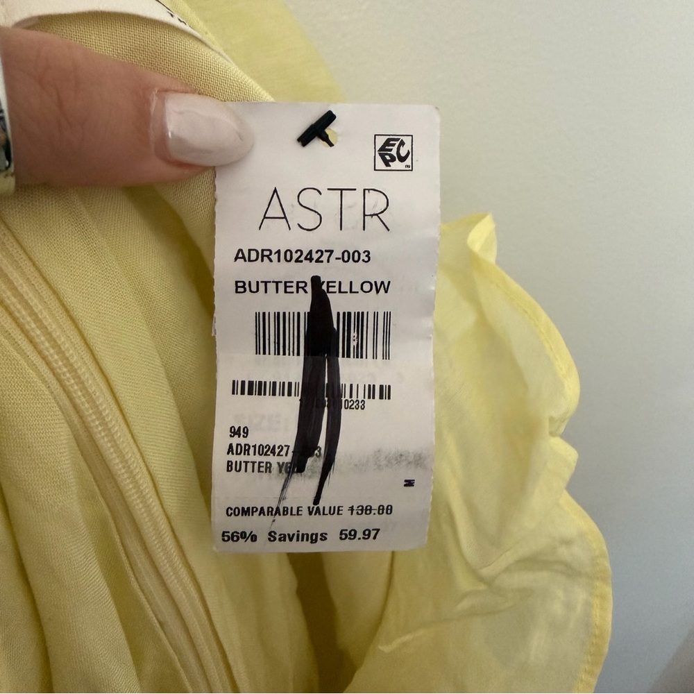 ASTR The Label Ruffle Midi Dress Butter Yellow - Picture 6 of 6